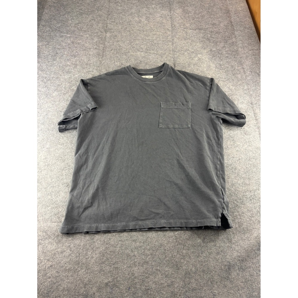 Madewell Womens S Faded Black Pocket T-Shirt Relaxed Fit Crewneck Minimalist